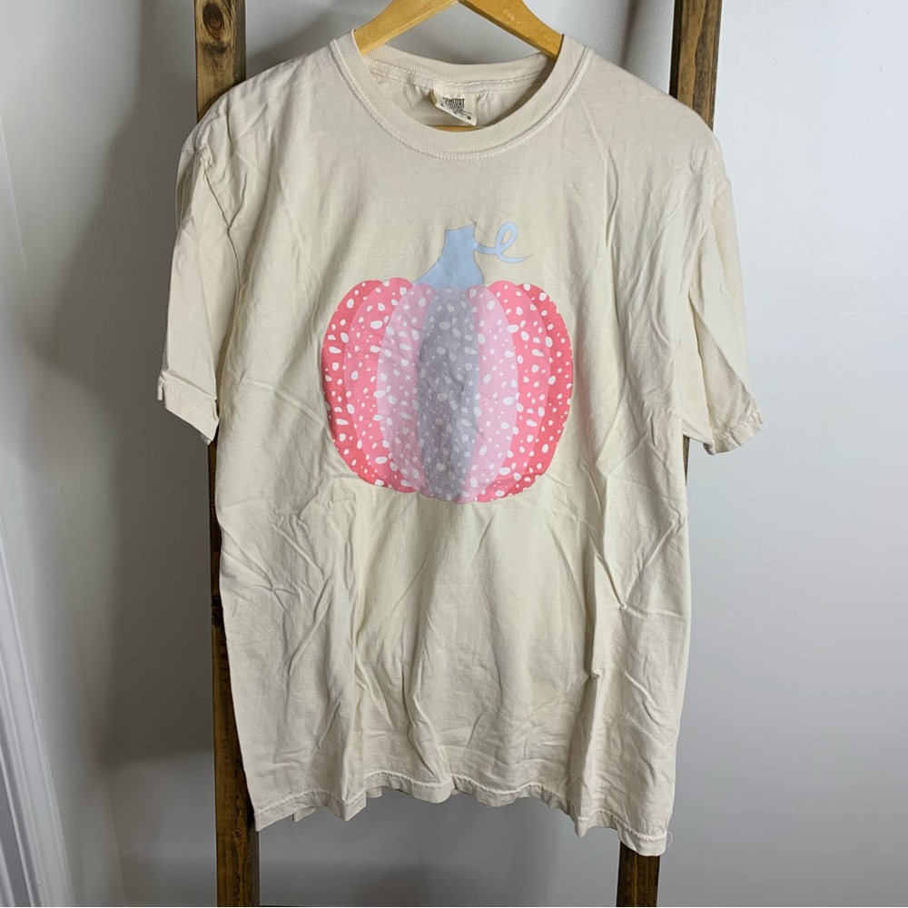 Comfort Colors Ivory Pumpkin Dalmatian Print T-Shirt